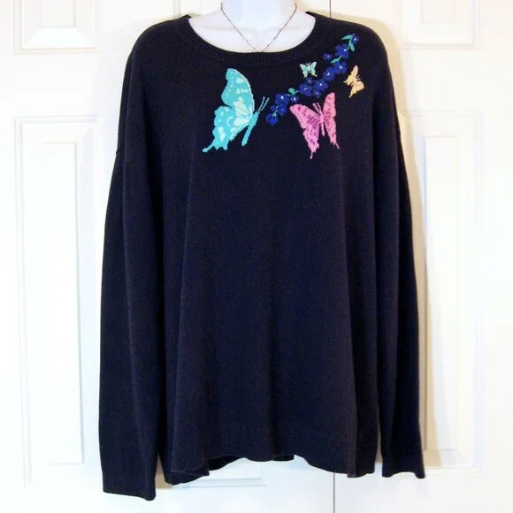 Talbots | 'Bold Butterfly' Crew Neck Sweater - Picture 2 of 9